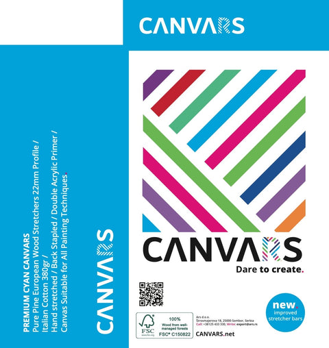CANVARS CANVAR NEW Canvars Italian CYAN 22mm Depth Cotton