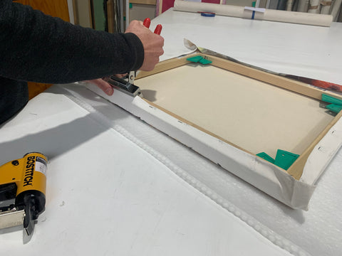 Bradd Re-stretching a Painting